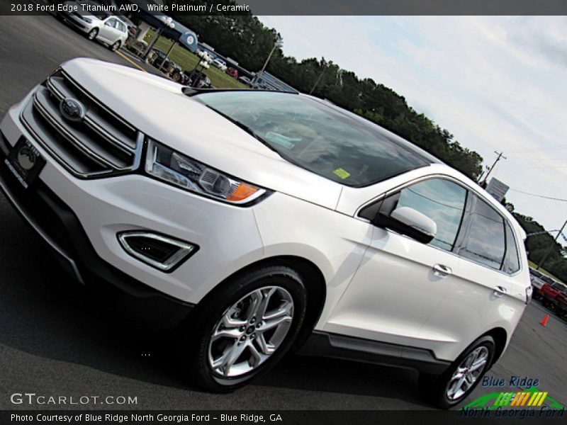 White Platinum / Ceramic 2018 Ford Edge Titanium AWD