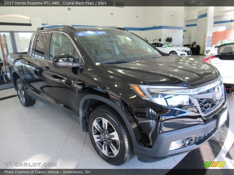 Crystal Black Pearl / Black 2017 Honda Ridgeline RTL AWD