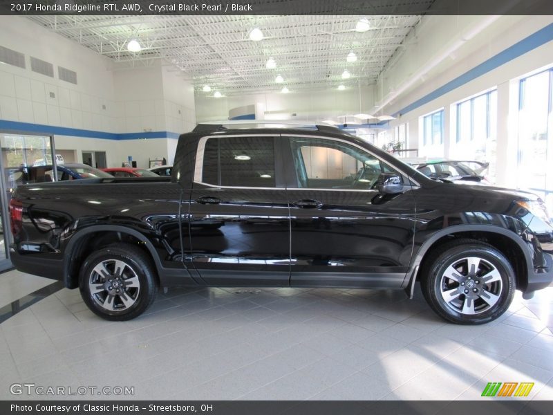 Crystal Black Pearl / Black 2017 Honda Ridgeline RTL AWD