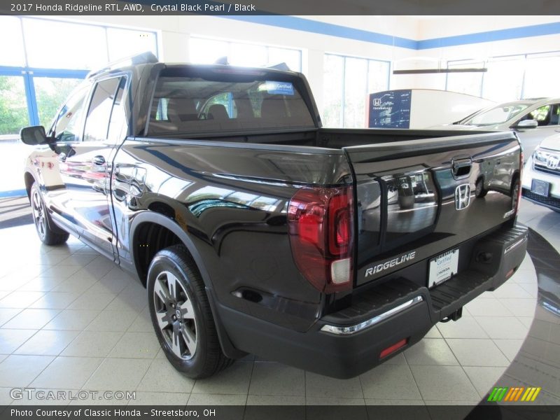 Crystal Black Pearl / Black 2017 Honda Ridgeline RTL AWD