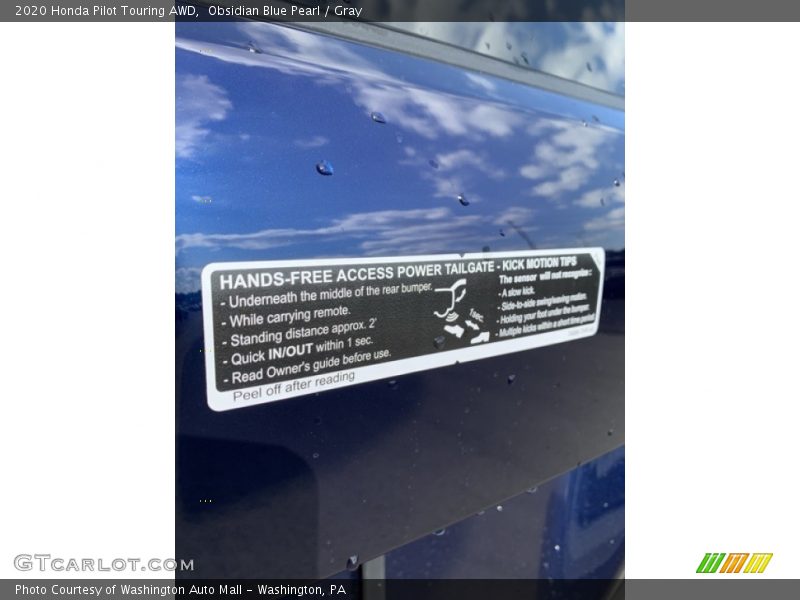 Obsidian Blue Pearl / Gray 2020 Honda Pilot Touring AWD