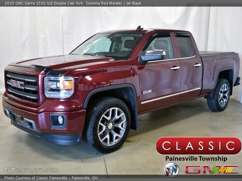 Sonoma Red Metallic / Jet Black 2015 GMC Sierra 1500 SLE Double Cab 4x4
