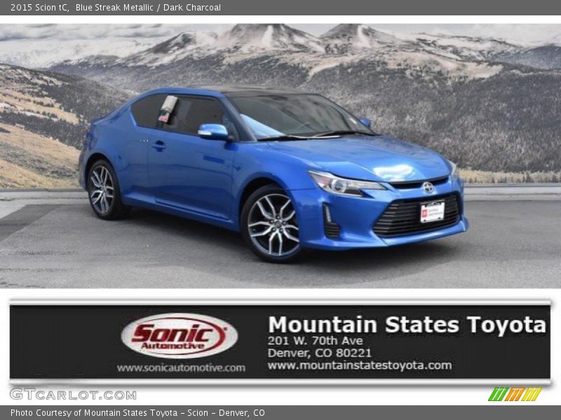 Blue Streak Metallic / Dark Charcoal 2015 Scion tC