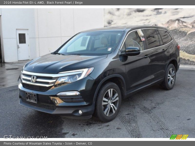 Black Forest Pearl / Beige 2016 Honda Pilot EX-L AWD