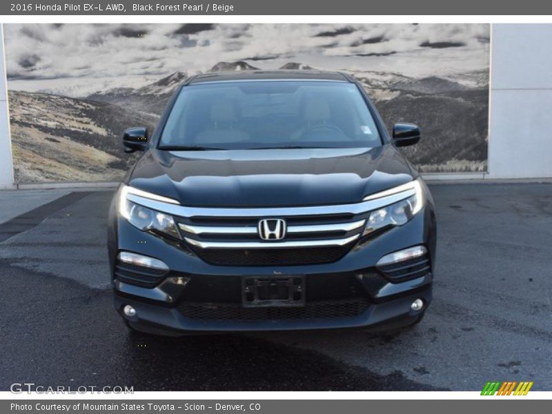 Black Forest Pearl / Beige 2016 Honda Pilot EX-L AWD