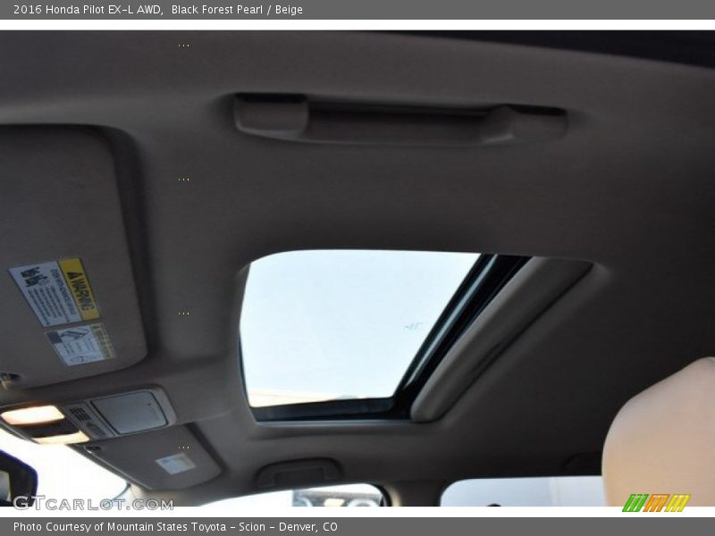 Black Forest Pearl / Beige 2016 Honda Pilot EX-L AWD