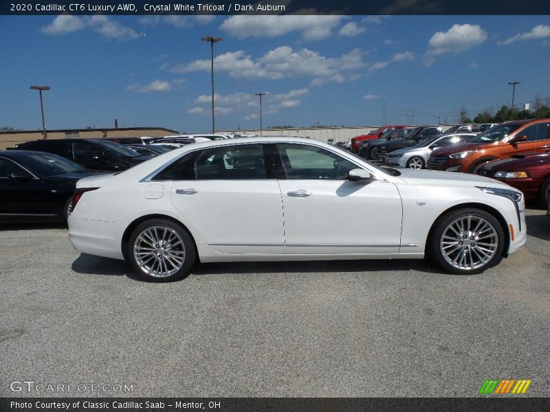 Crystal White Tricoat / Dark Auburn 2020 Cadillac CT6 Luxury AWD