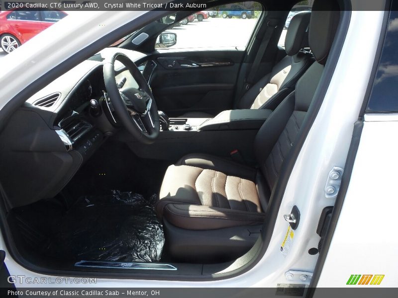 Crystal White Tricoat / Dark Auburn 2020 Cadillac CT6 Luxury AWD