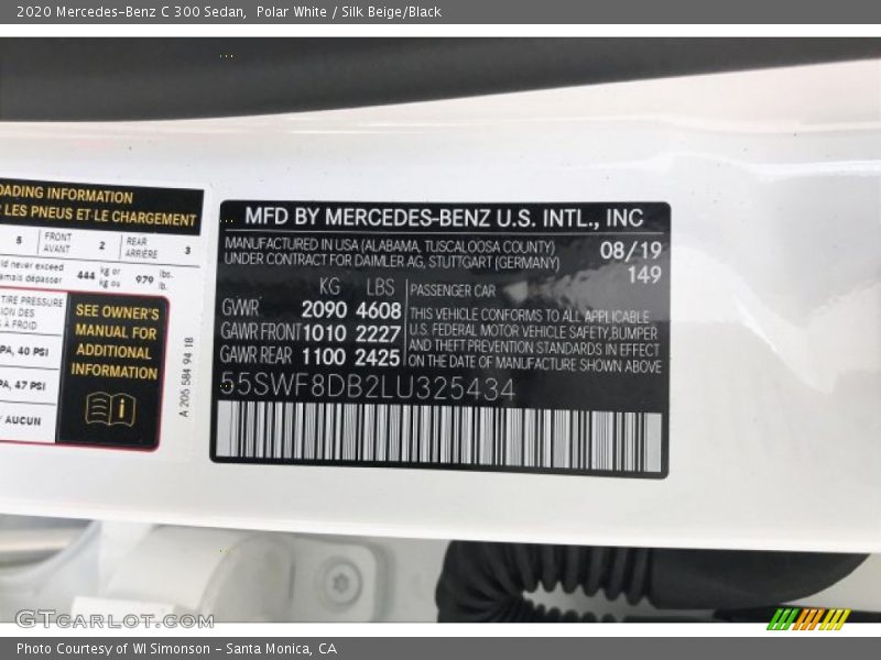 Polar White / Silk Beige/Black 2020 Mercedes-Benz C 300 Sedan