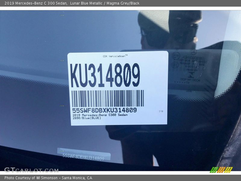 Lunar Blue Metallic / Magma Grey/Black 2019 Mercedes-Benz C 300 Sedan