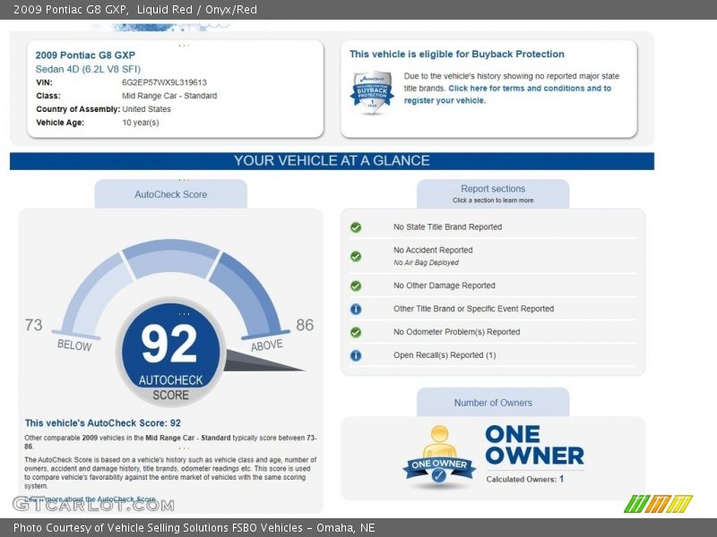 Liquid Red / Onyx/Red 2009 Pontiac G8 GXP