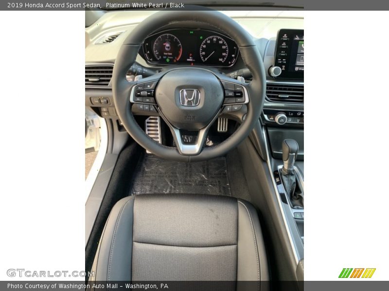 Platinum White Pearl / Black 2019 Honda Accord Sport Sedan