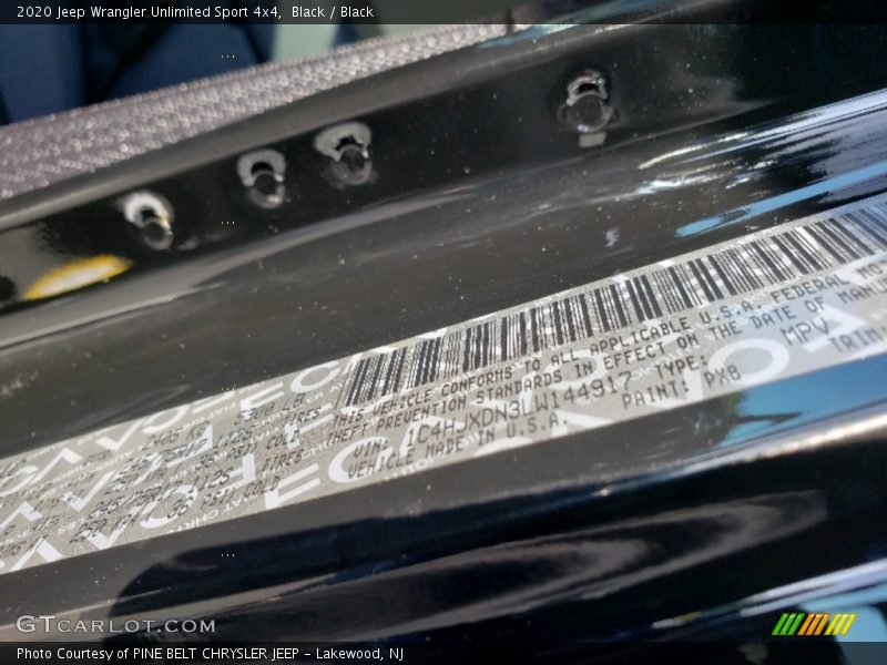 Black / Black 2020 Jeep Wrangler Unlimited Sport 4x4