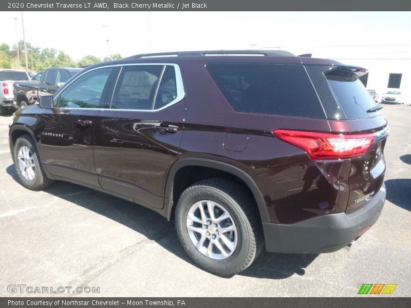 Black Cherry Metallic / Jet Black 2020 Chevrolet Traverse LT AWD