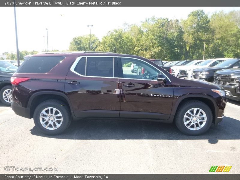 Black Cherry Metallic / Jet Black 2020 Chevrolet Traverse LT AWD