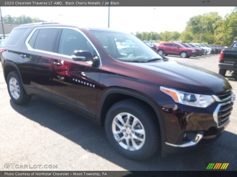 Black Cherry Metallic / Jet Black 2020 Chevrolet Traverse LT AWD