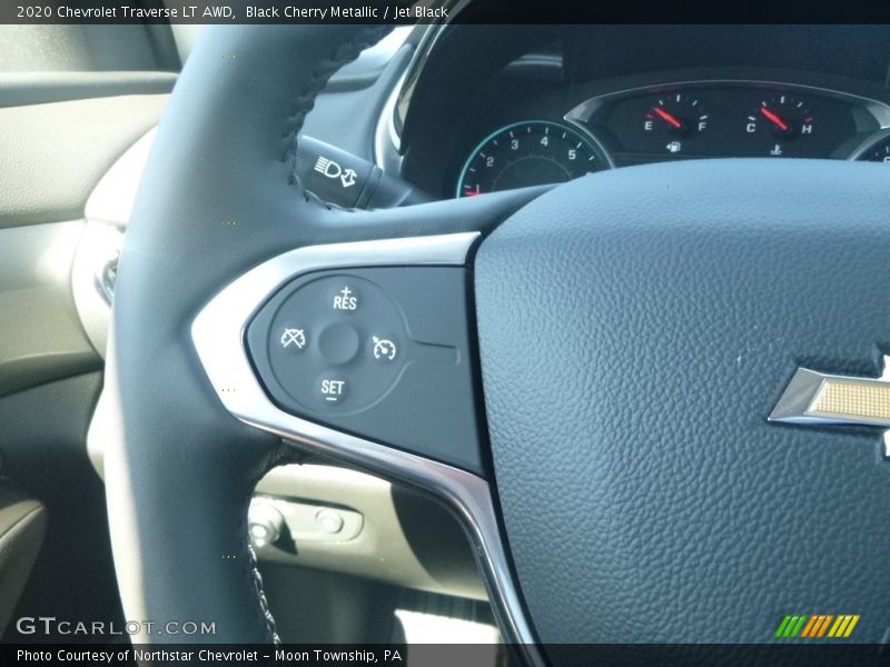 Black Cherry Metallic / Jet Black 2020 Chevrolet Traverse LT AWD