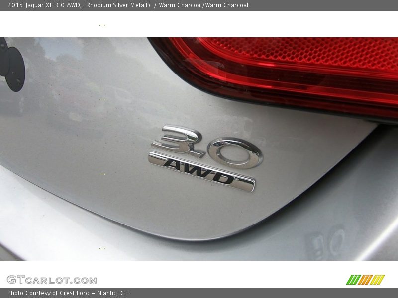 Rhodium Silver Metallic / Warm Charcoal/Warm Charcoal 2015 Jaguar XF 3.0 AWD
