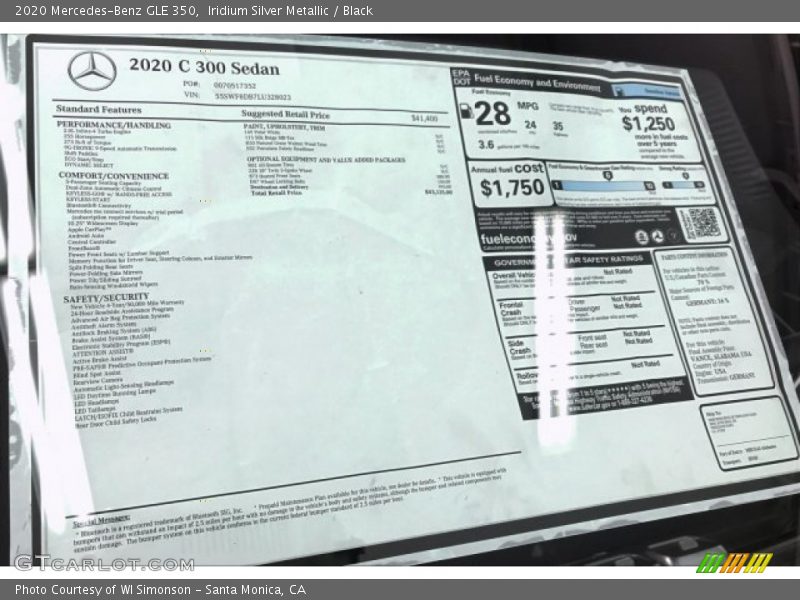 Iridium Silver Metallic / Black 2020 Mercedes-Benz GLE 350