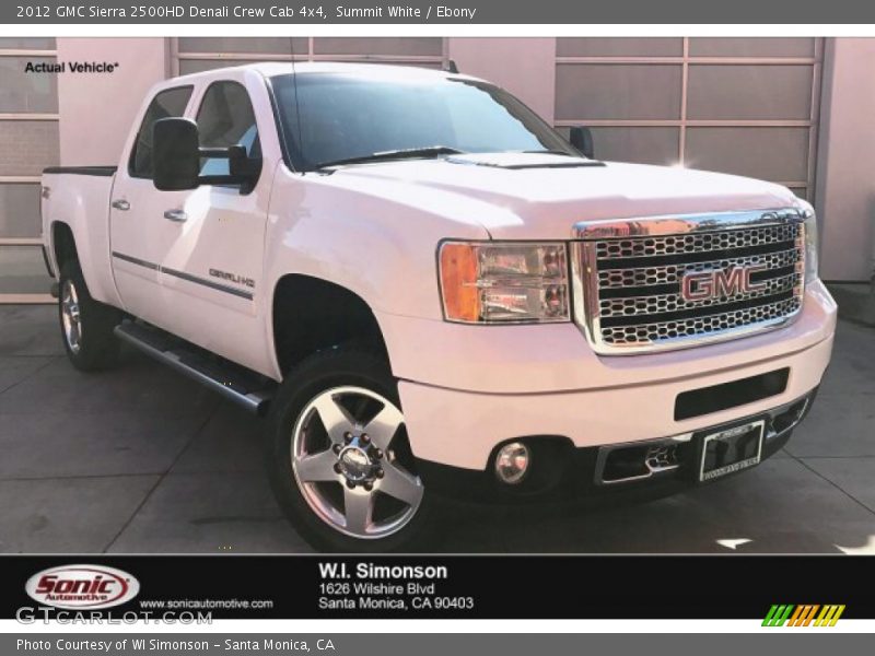 Summit White / Ebony 2012 GMC Sierra 2500HD Denali Crew Cab 4x4