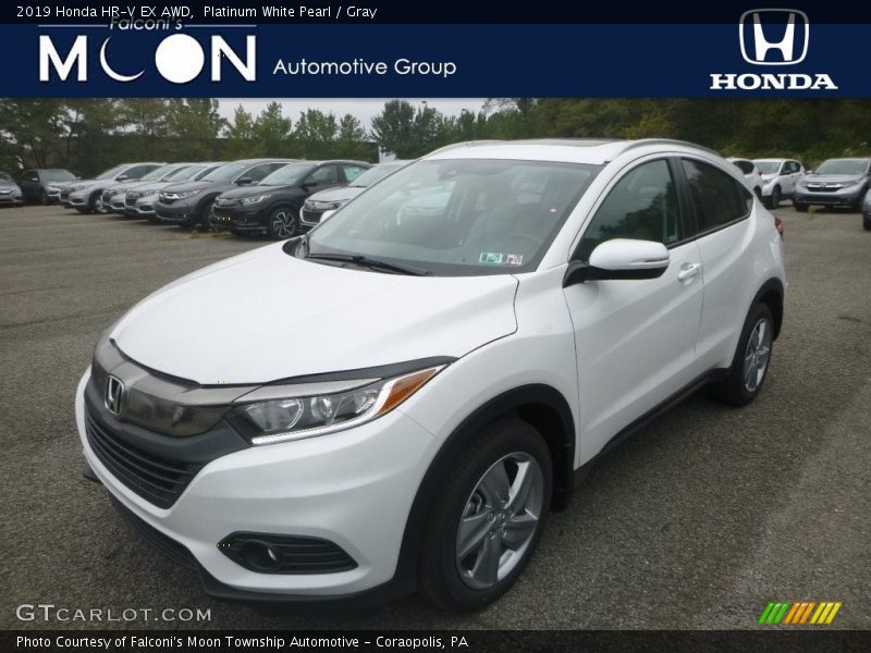 Platinum White Pearl / Gray 2019 Honda HR-V EX AWD