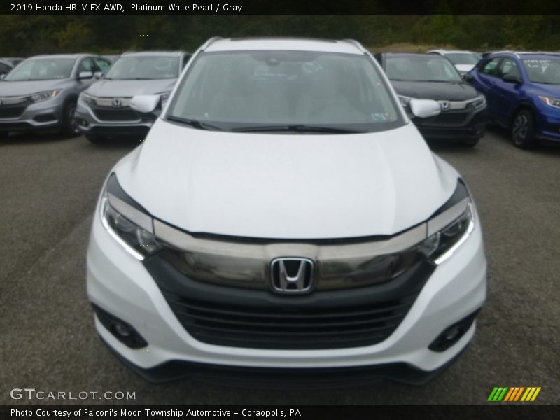 Platinum White Pearl / Gray 2019 Honda HR-V EX AWD