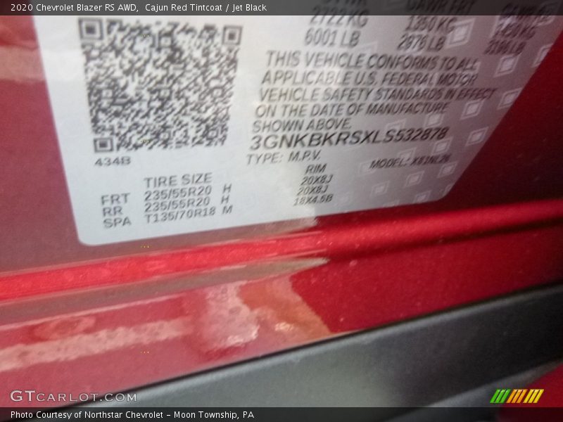 Cajun Red Tintcoat / Jet Black 2020 Chevrolet Blazer RS AWD
