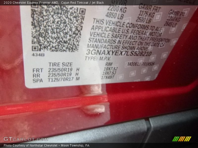 Cajun Red Tintcoat / Jet Black 2020 Chevrolet Equinox Premier AWD