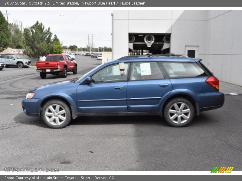Newport Blue Pearl / Taupe Leather 2007 Subaru Outback 2.5i Limited Wagon