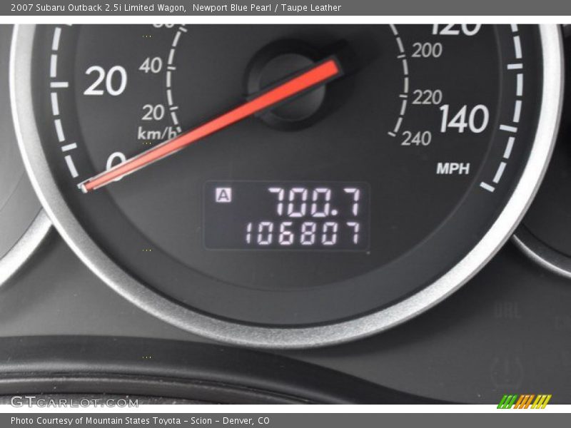 Newport Blue Pearl / Taupe Leather 2007 Subaru Outback 2.5i Limited Wagon