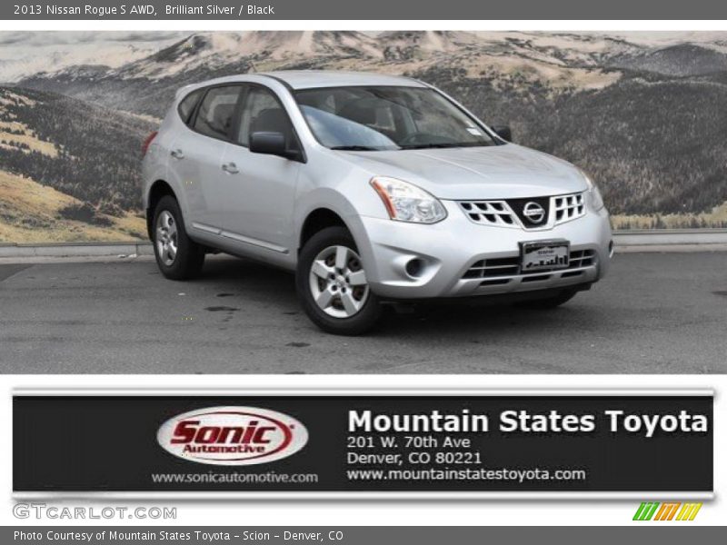 Brilliant Silver / Black 2013 Nissan Rogue S AWD