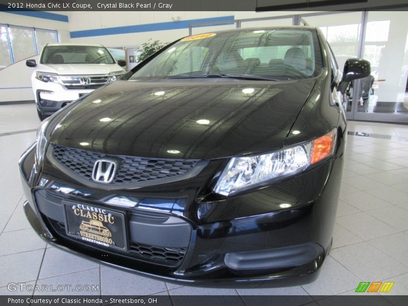 Crystal Black Pearl / Gray 2012 Honda Civic LX Coupe