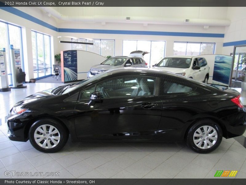 Crystal Black Pearl / Gray 2012 Honda Civic LX Coupe