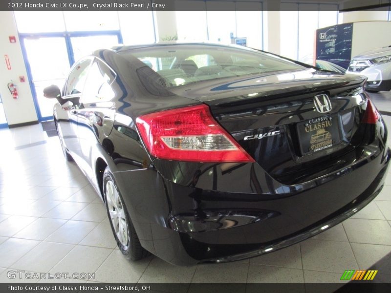 Crystal Black Pearl / Gray 2012 Honda Civic LX Coupe