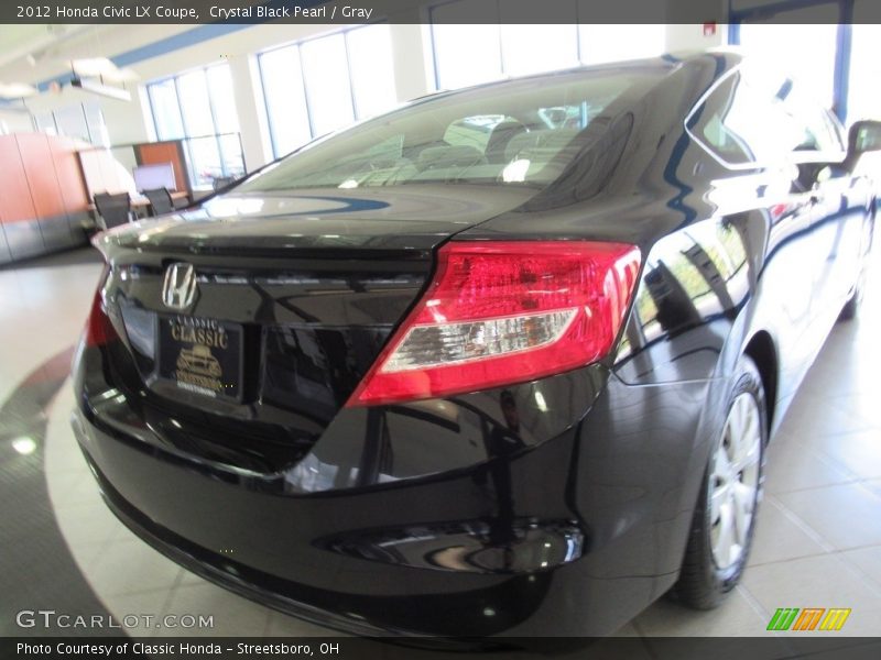 Crystal Black Pearl / Gray 2012 Honda Civic LX Coupe