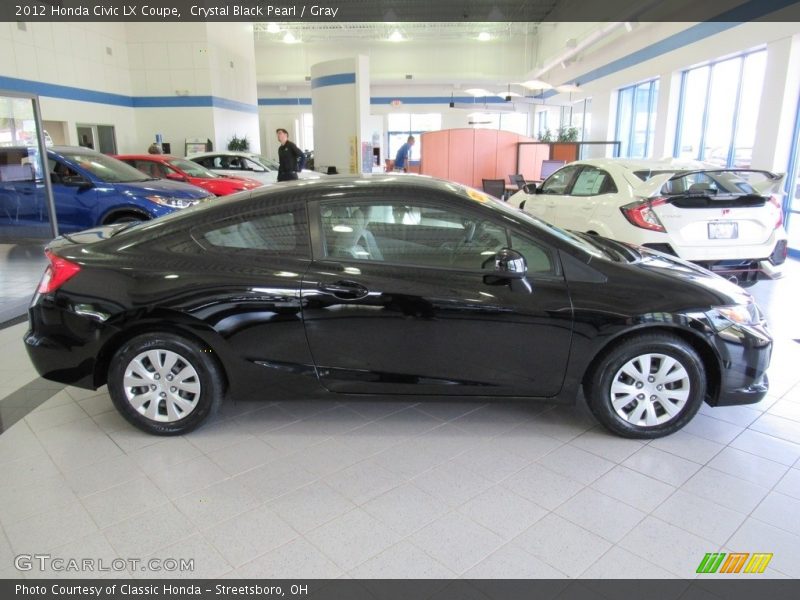 Crystal Black Pearl / Gray 2012 Honda Civic LX Coupe