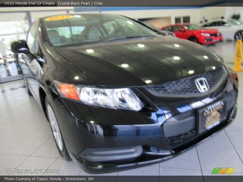 Crystal Black Pearl / Gray 2012 Honda Civic LX Coupe