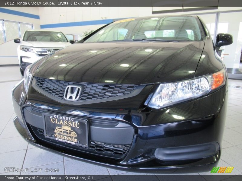 Crystal Black Pearl / Gray 2012 Honda Civic LX Coupe