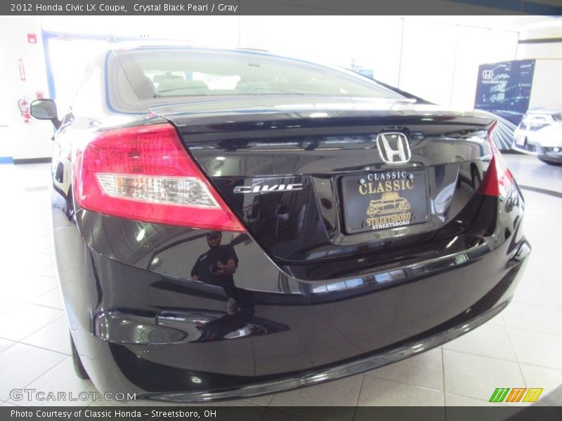 Crystal Black Pearl / Gray 2012 Honda Civic LX Coupe