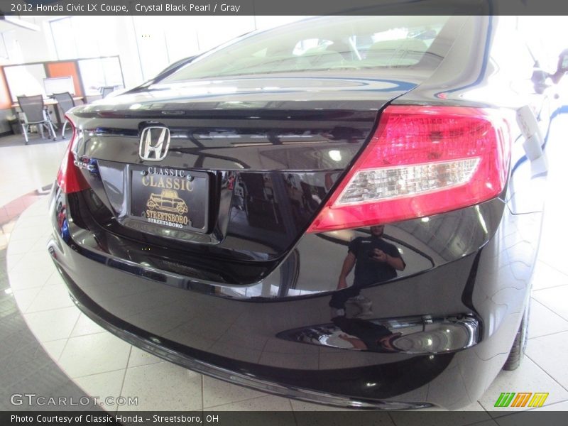 Crystal Black Pearl / Gray 2012 Honda Civic LX Coupe