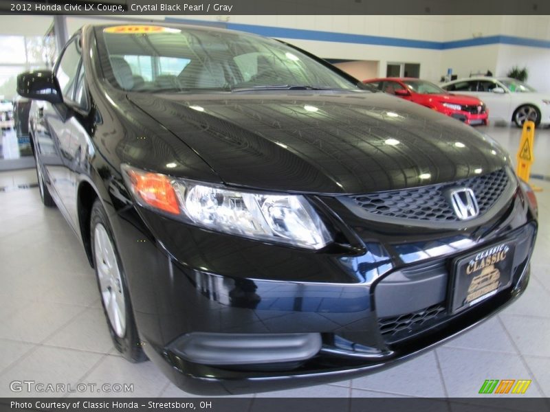 Crystal Black Pearl / Gray 2012 Honda Civic LX Coupe