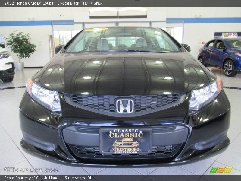 Crystal Black Pearl / Gray 2012 Honda Civic LX Coupe