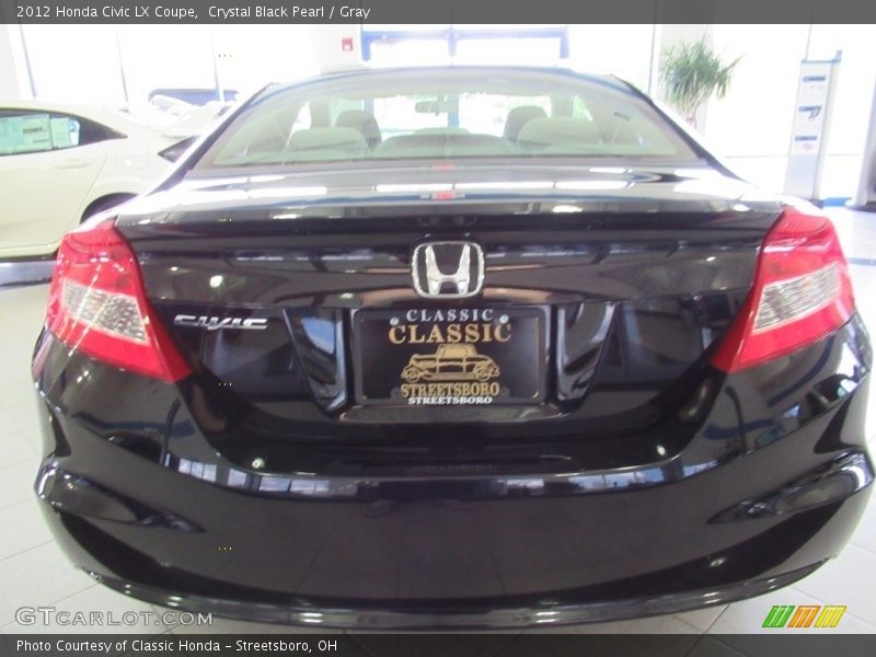 Crystal Black Pearl / Gray 2012 Honda Civic LX Coupe