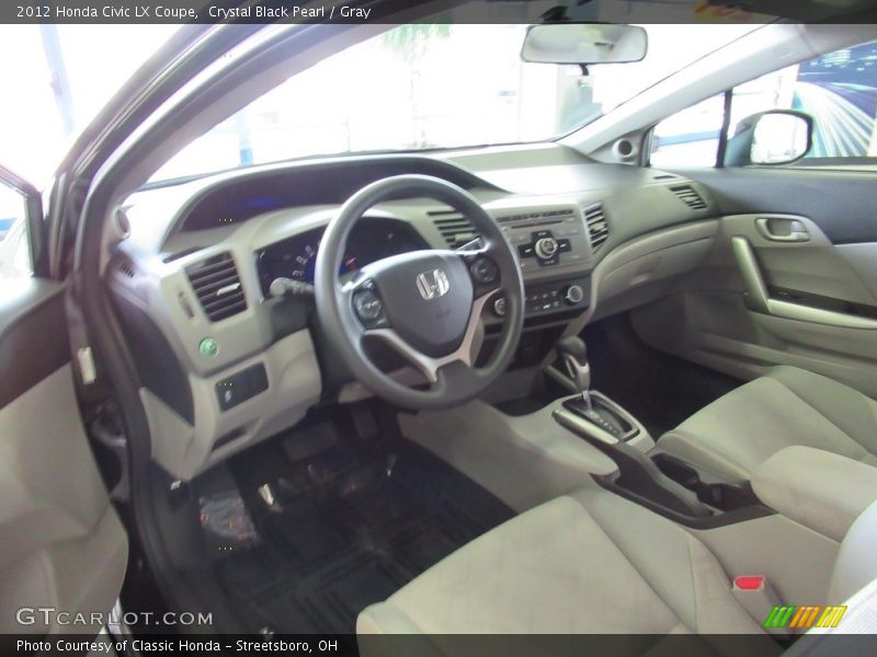 Crystal Black Pearl / Gray 2012 Honda Civic LX Coupe