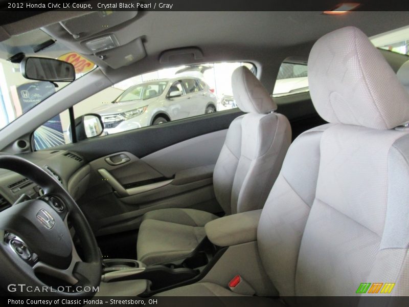Crystal Black Pearl / Gray 2012 Honda Civic LX Coupe