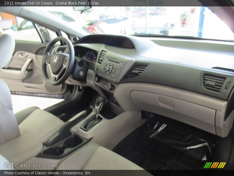 Crystal Black Pearl / Gray 2012 Honda Civic LX Coupe
