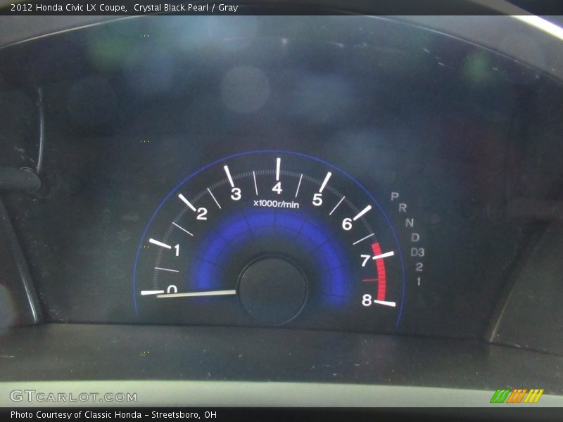 Crystal Black Pearl / Gray 2012 Honda Civic LX Coupe