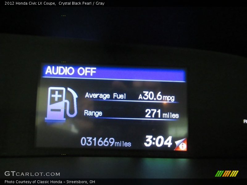 Crystal Black Pearl / Gray 2012 Honda Civic LX Coupe