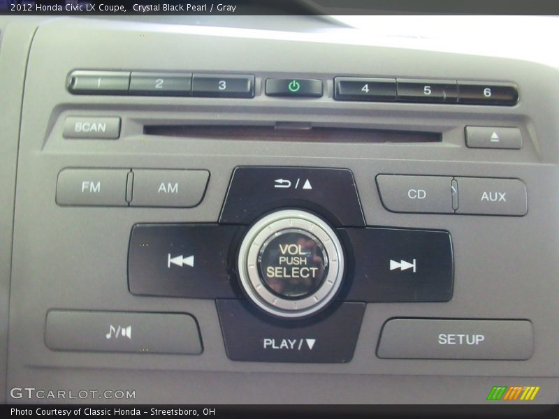 Crystal Black Pearl / Gray 2012 Honda Civic LX Coupe
