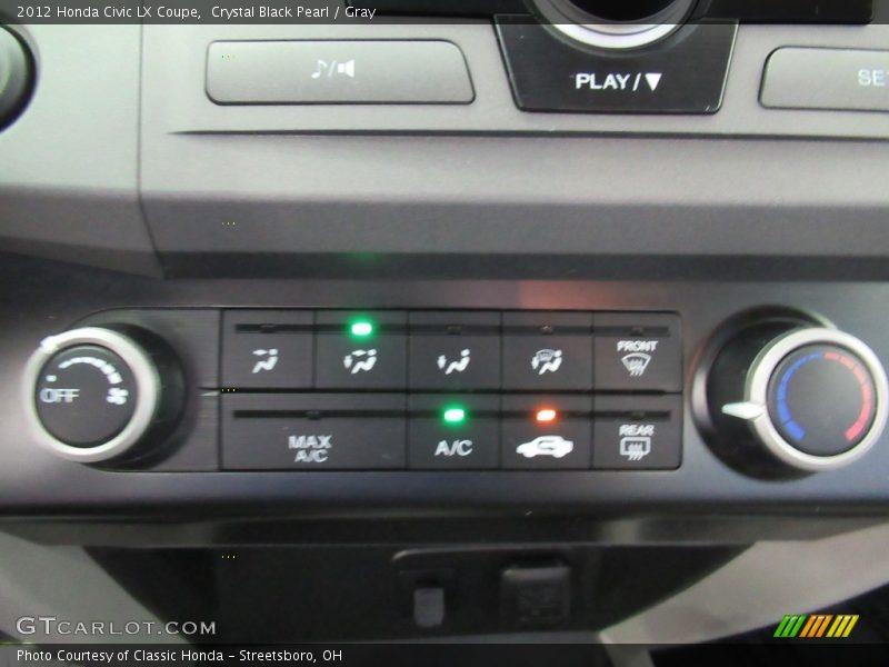 Crystal Black Pearl / Gray 2012 Honda Civic LX Coupe